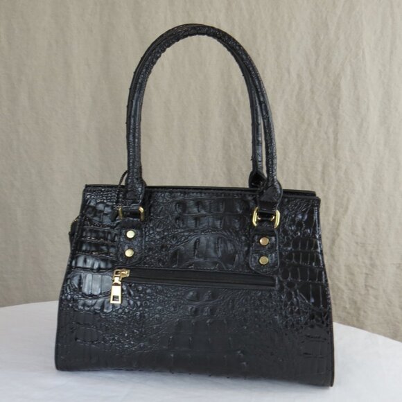 IMHeart Faux Croc Handbag Purse Black - Footed *missing crossbody strap - Picture 6 of 9